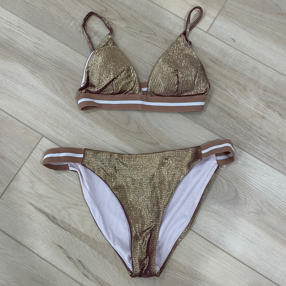 TopShop Gold Metallic Bikini